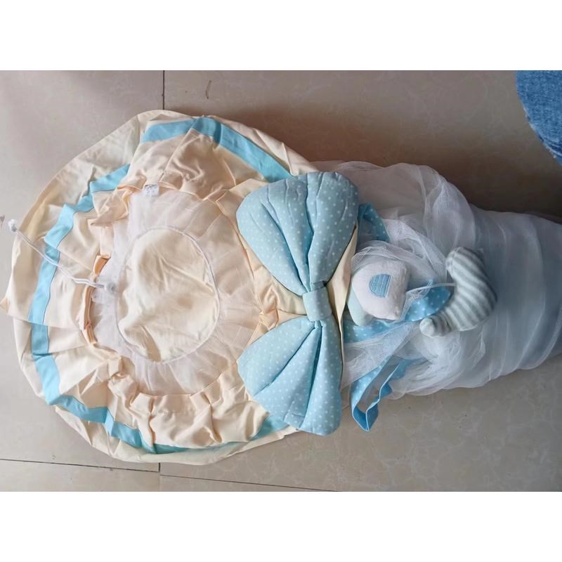 婴儿床蚊帐防蚊夹式初生儿童宝宝蚊帐开门罩带支架圆顶可折叠新款