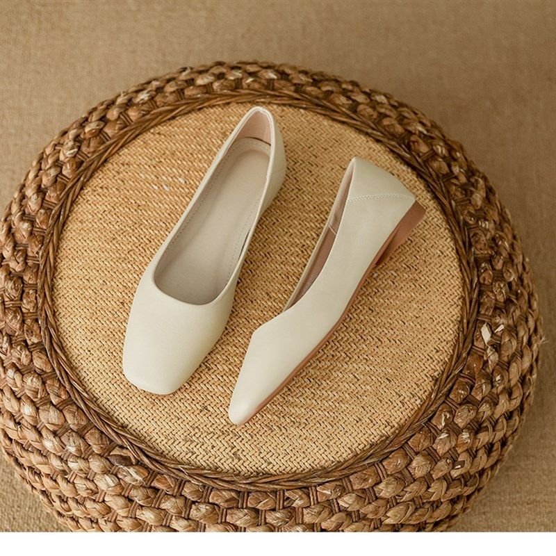 平底奶奶鞋女2025年春秋新款单鞋软皮豆豆鞋温柔风仙女小皮鞋瓢鞋,女鞋,时尚休闲鞋,淘宝优惠券,粉丝福利购,淘宝优惠卷