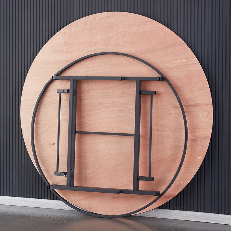 酒店桌椅可折叠大圆桌饭店宴会饭厅餐桌玻璃转盘圆台面家用圆餐桌