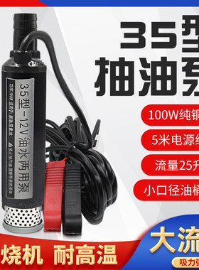 35型电动抽油泵12v24v220v小型电H动柴油泵大功率自吸加油泵抽水