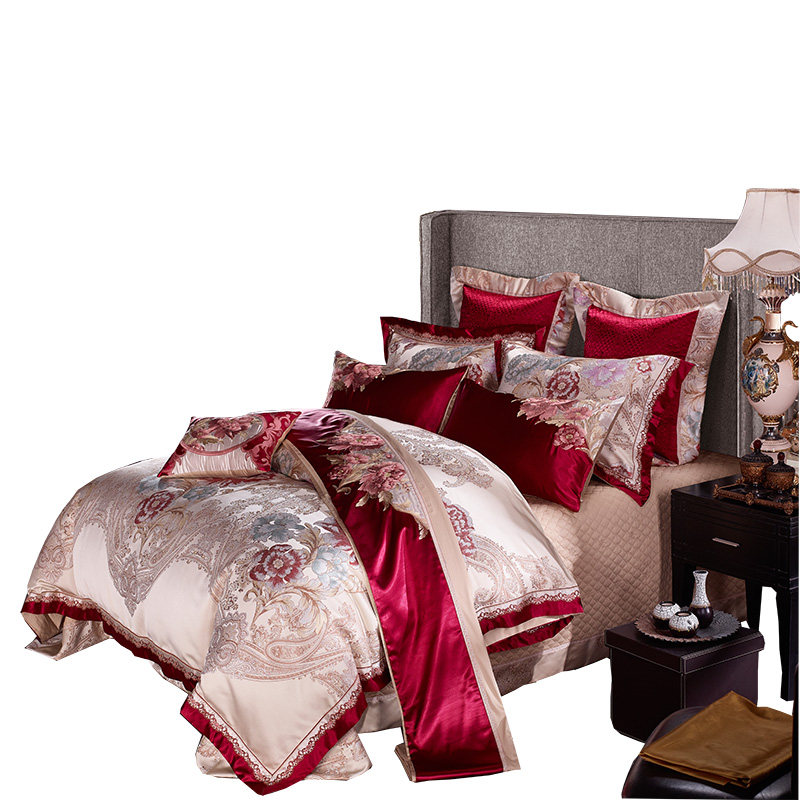 欧式床上用品四件套 高档奢华十件套 美式结婚床品婚庆四六八件套