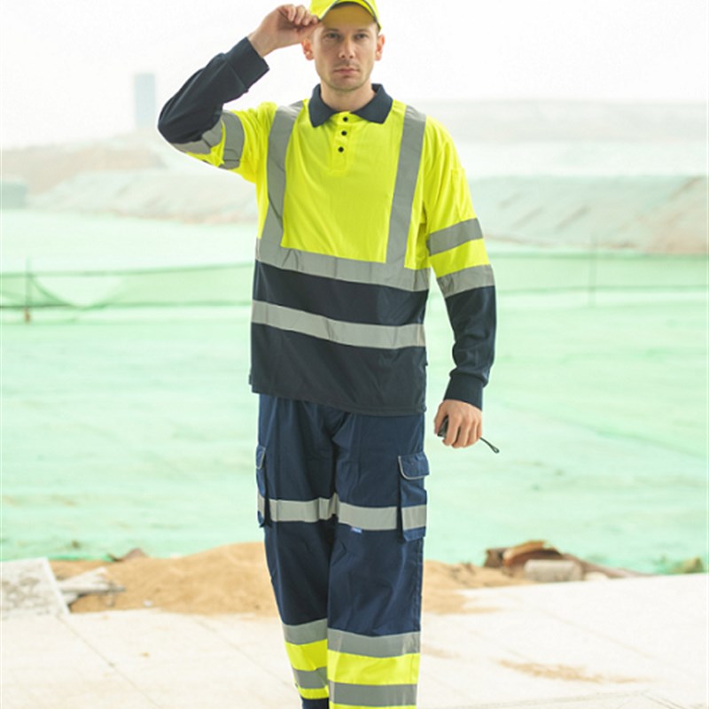 反光T恤衫长袖道路工作男女管理人员吸湿排汗反光衣交通安全服