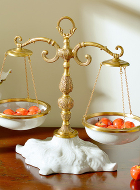 美式欧式新古典天平称摆件 家居饰品样板房奢华客厅玄关摆设品