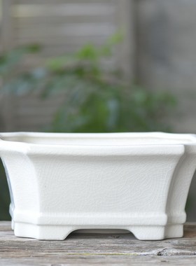 长方形花盆粗陶透气盆金弹子老鸦柿造景盆黄栌发财树罗汉松大陶罐