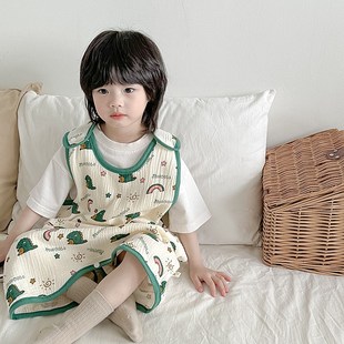 儿童防踢被神器 纯棉纱布背心式 婴儿睡觉护肚睡袋衣宝宝夏季 天薄款