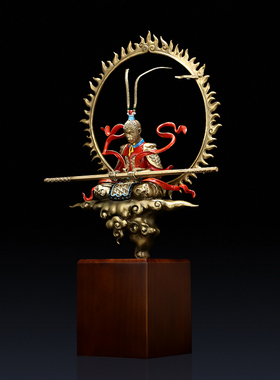 《斗战胜佛释然》悟空摆件 纯铜齐天大圣神像孙猴子室内玄关装饰