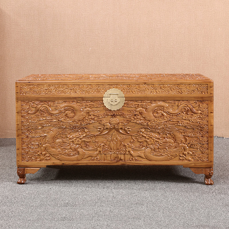 香樟木箱子全樟木储物箱收纳字画箱衣箱雕花婚嫁箱结婚嫁妆箱祥龙,住宅家具,衣箱,淘宝优惠券,粉丝福利购,淘宝优惠卷