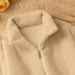 【双层加厚】睡衣秋冬季男款加绒羊羔拉链冬天珊瑚绒毛茸茸家居服