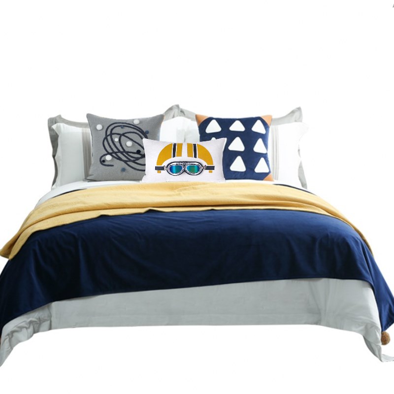 样板间儿童房男孩床品灰色蓝红色卡通动漫床上用品家具展示专用