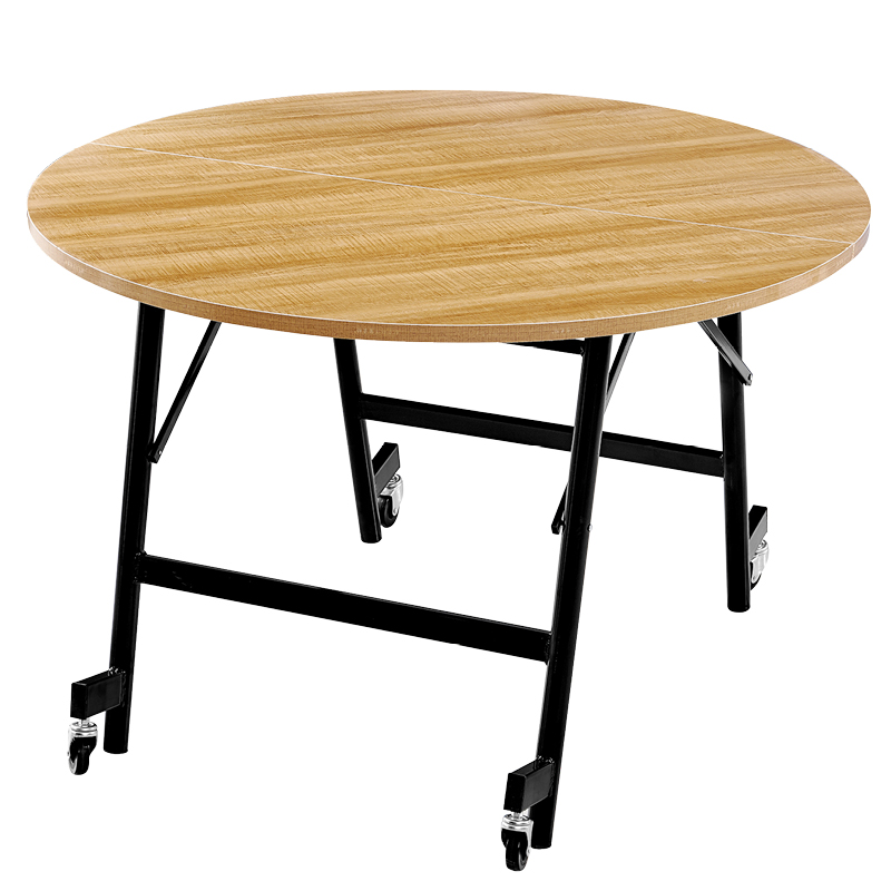 实木餐桌简易折叠桌家用小户型多功能吃饭桌子圆形客厅收纳大圆桌