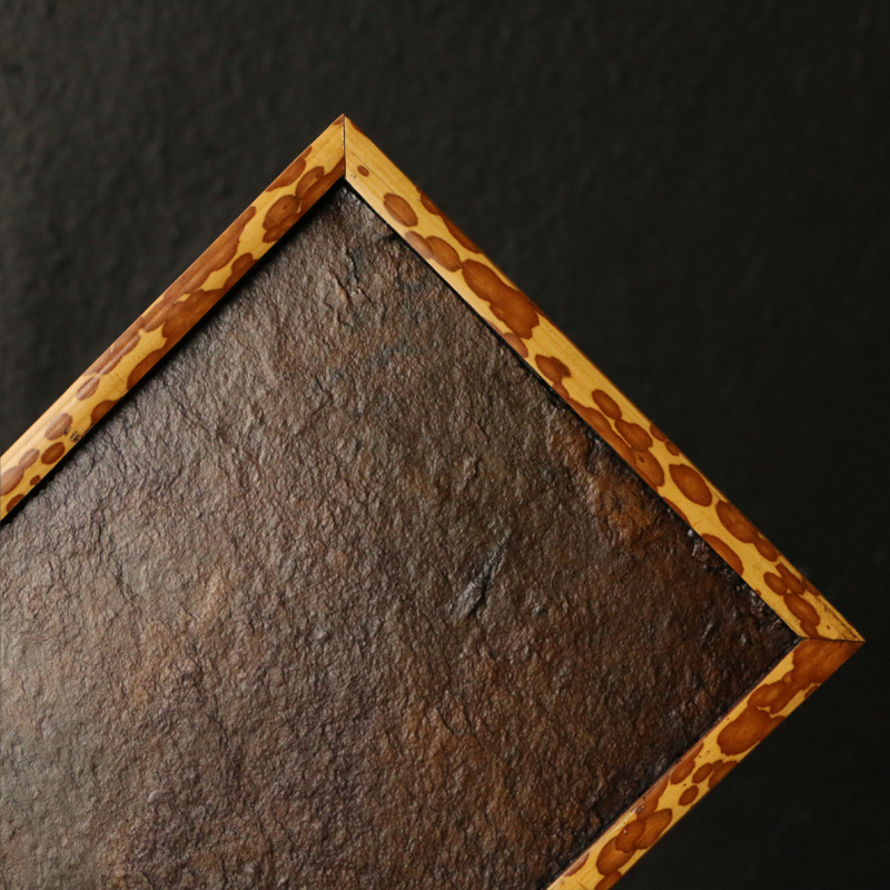 崖石干泡台梅妃湘妃竹贴片大漆工艺文盘茶盘文房雅器茶道茶具