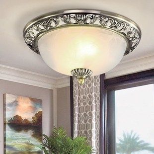 卧室吸顶灯欧式复古大气家用螺口灯头可换led灯泡房间书房阳台灯