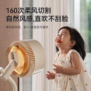 語扇家用氛圍環(huán)燈電風(fēng)扇新款 等離子空氣F47循扇落音凈化地扇立式