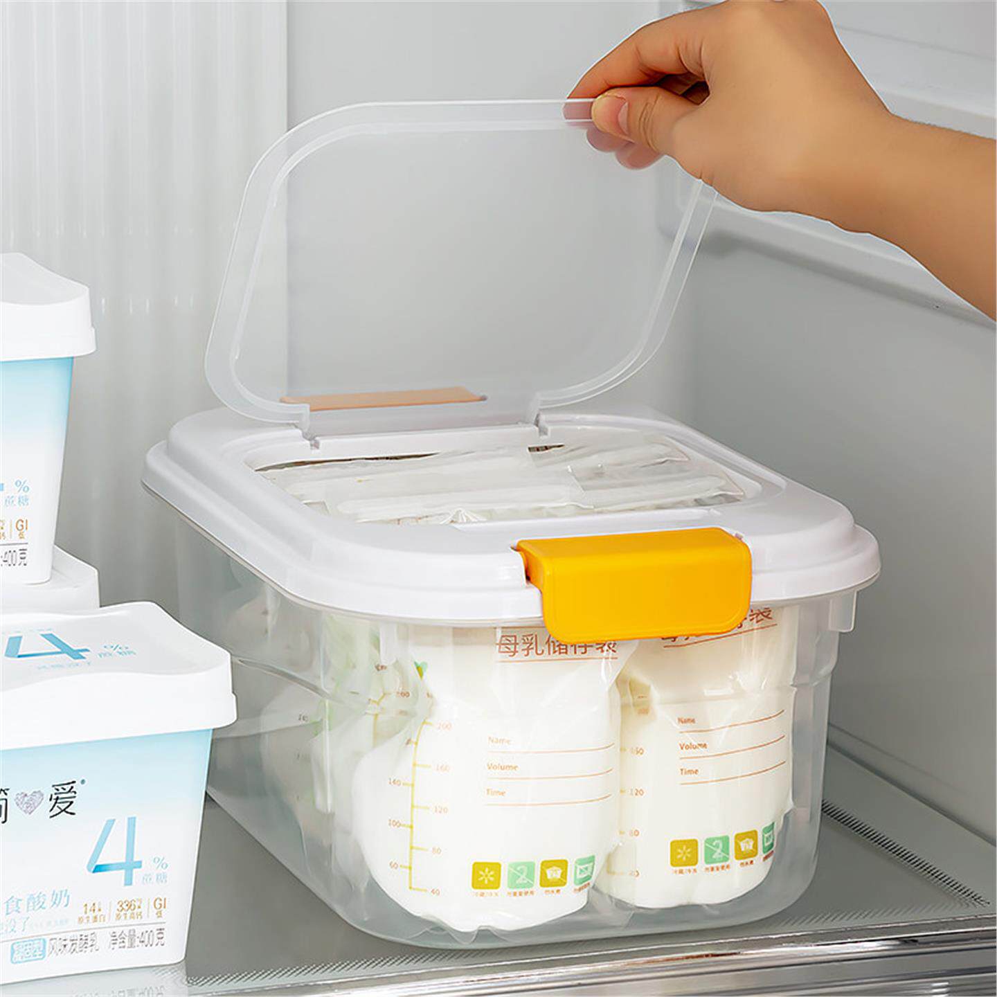 母乳专用冷藏盒翻盖冰箱冷冻储奶收纳盒存奶袋密封盒冻奶保鲜盒