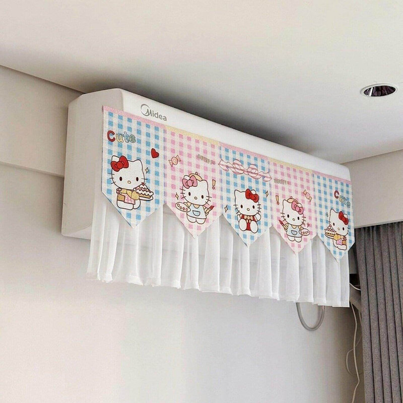 猫咪空调挡风帘出风口防直吹高颜值防尘罩通用挂式帘布遮挡帘纱罩