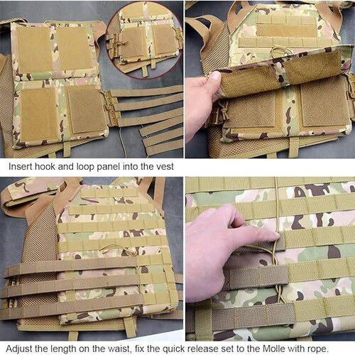 Tactical MOLLE 背心快速释放骨骼网眼腹带侧腰带战术背心快拆