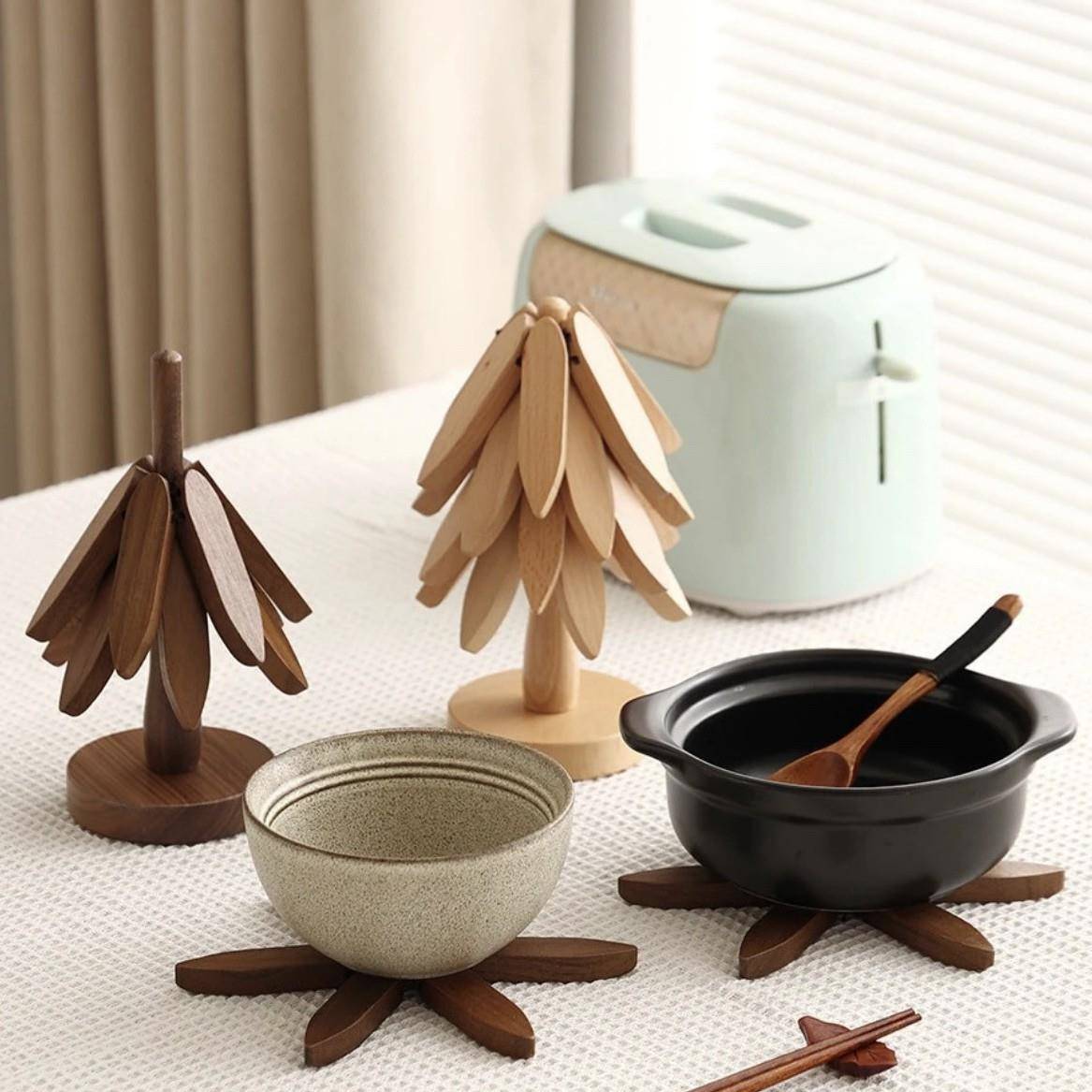 一颗树杯垫隔热垫木质树形防烫创意餐桌垫实木家居摆实木摆件家用