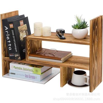 全实木桌面书架桌上置物架办公室收纳改造神器书桌分层伸缩小书柜