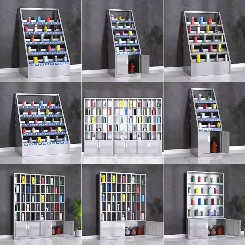 304不锈钢水杯柜多格茶杯存放柜员工休息室水杯架多格杯子存放柜