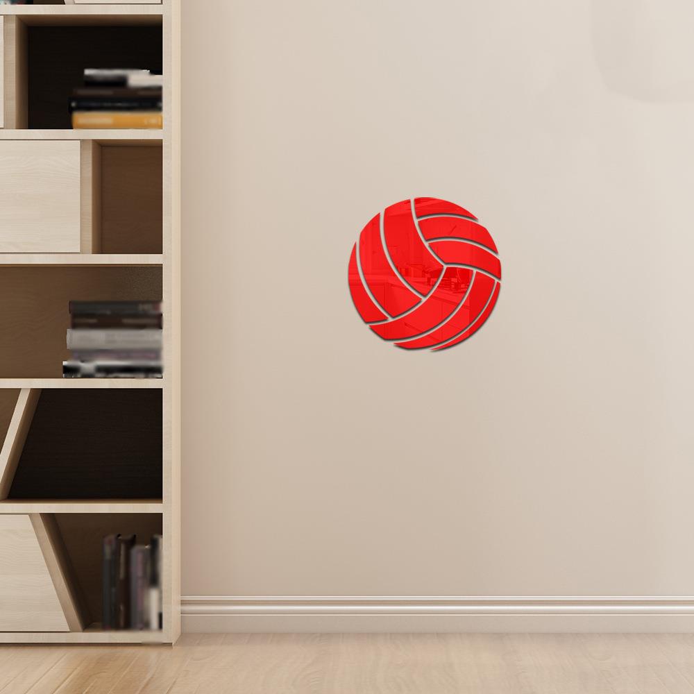 JM997 30cm排球亚克力镜面墙贴体育运动儿童房幼儿园墙面DIY装饰