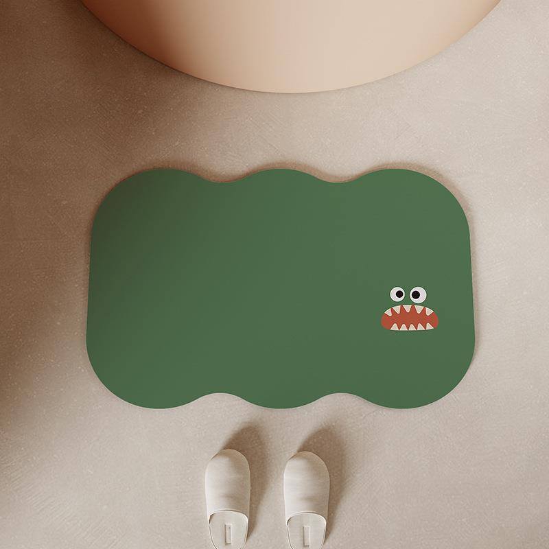 卡通浴室吸水地垫家用软硅藻泥厕所门口异形小地毯门垫进门卫生间