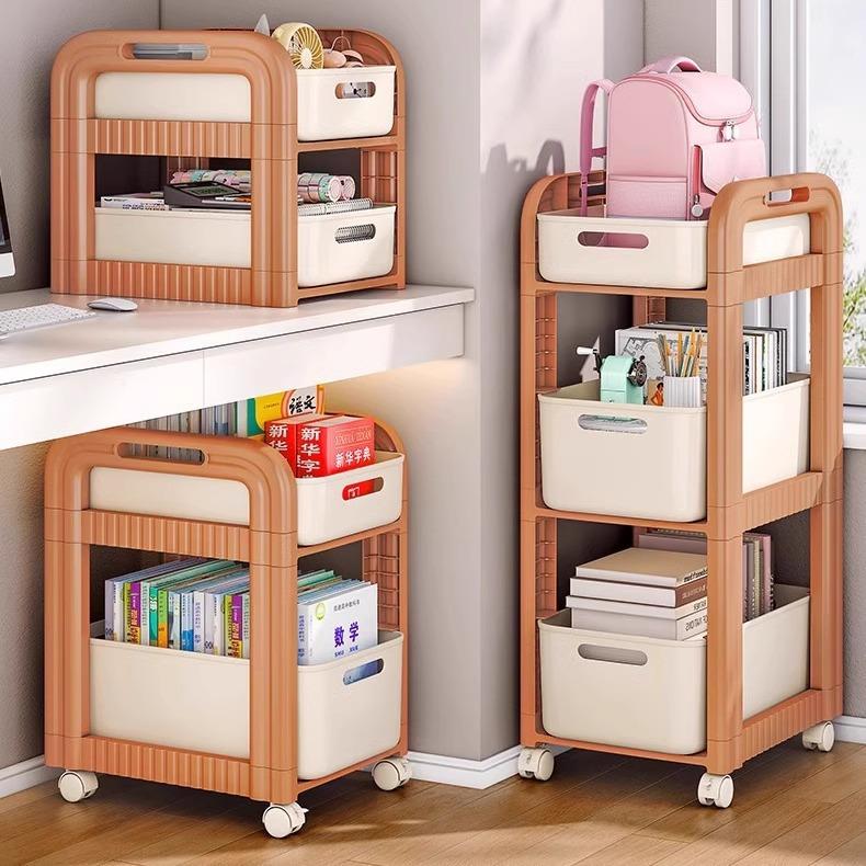 书包置物架收纳架抽屉式桌下收纳宿舍落地多层放书小推车书架