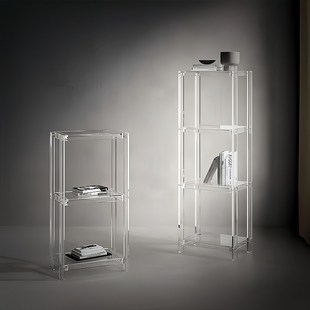 定制极简透明亚克力多层置物架浴室卫生间收纳展示架W小型落地货