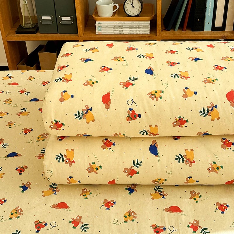 滑板熊卡通可爱被套被罩单件单双人全棉宿舍150200单人加大