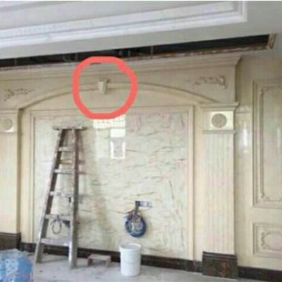 石膏背景墙弧形线条中间装饰锁头 拱门圆弧造型角花扣线梁托欧式