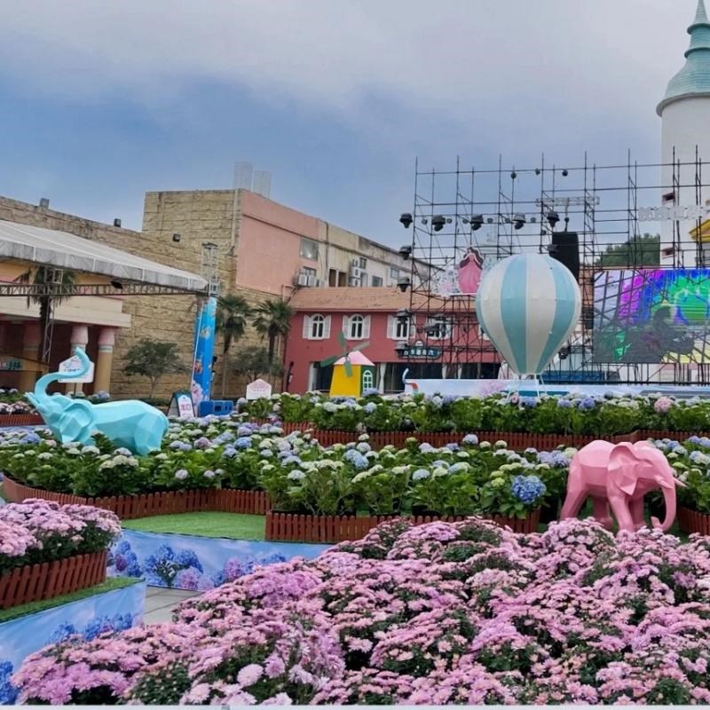 玻璃钢几何大象雕塑广场草坪绿化大摆件公园小区落地动物定制小品