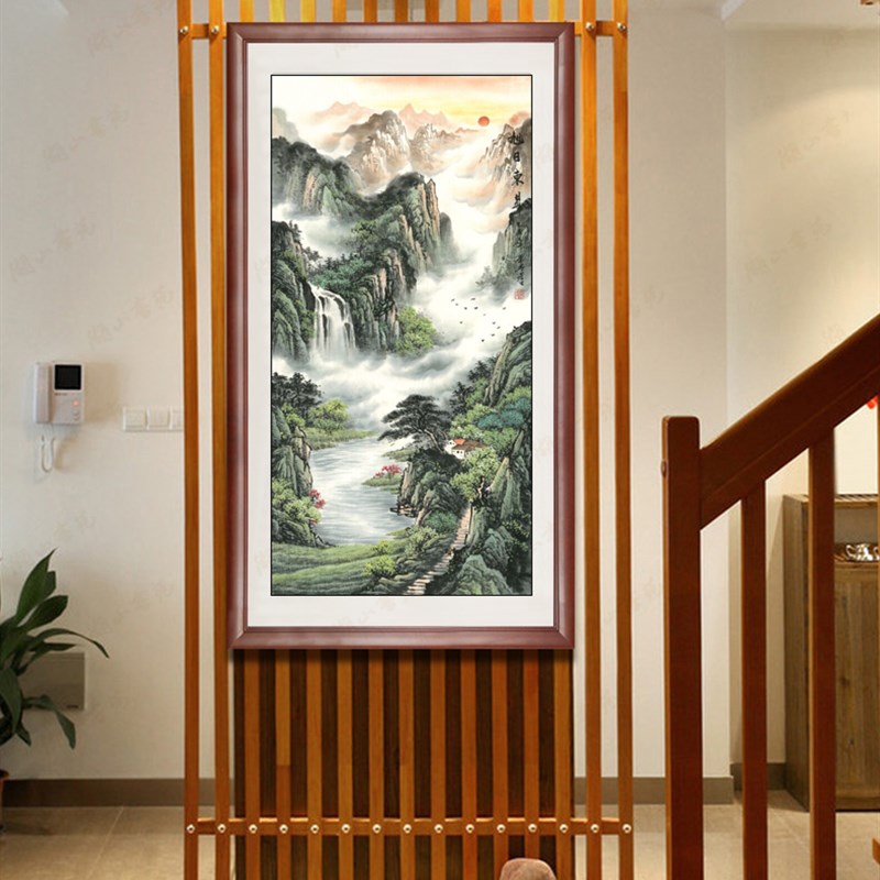 国画仿红a木相框线条字画边框实木装裱材料壁画背景墙装饰木条