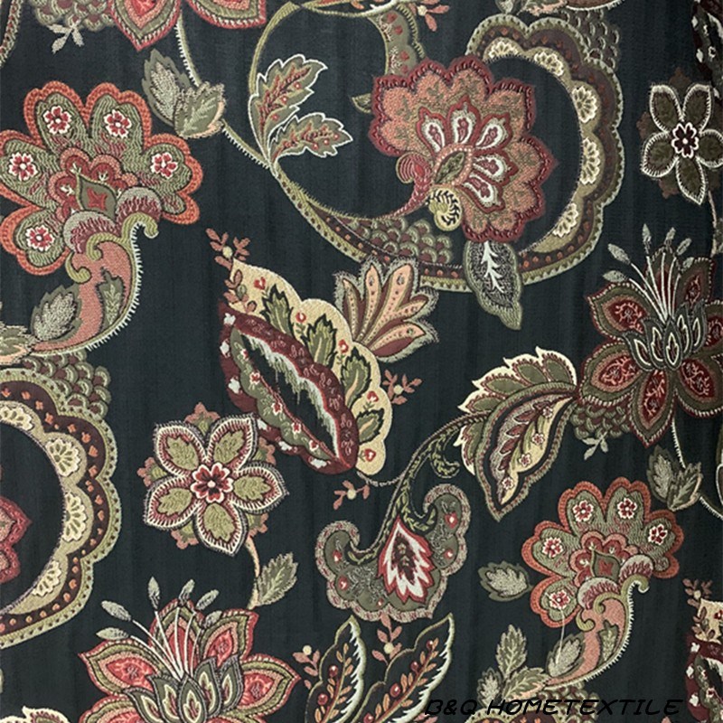 欧式大提花沙发套面料美式客厅酒店别墅样板间窗帘抱枕等软装布料