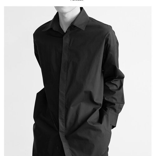 fllm 大z廓形尖领长袖衬衫