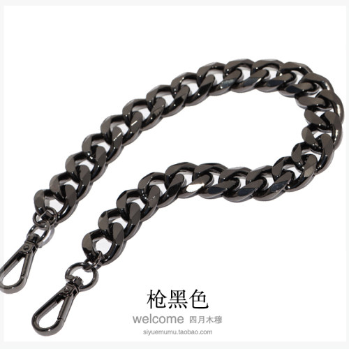 2.2CM粗切边浅金银色枪黑铝链金属包带提手链包包链条配件手工链