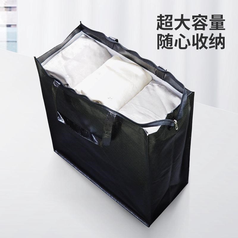 大号覆膜防水拉链无纺布环保袋换季搬家收纳购物大容量手提