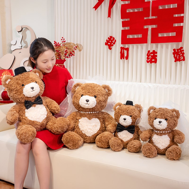 压床娃娃一对结婚床上抱枕婚房布置新婚公仔喜娃玩偶新人礼物