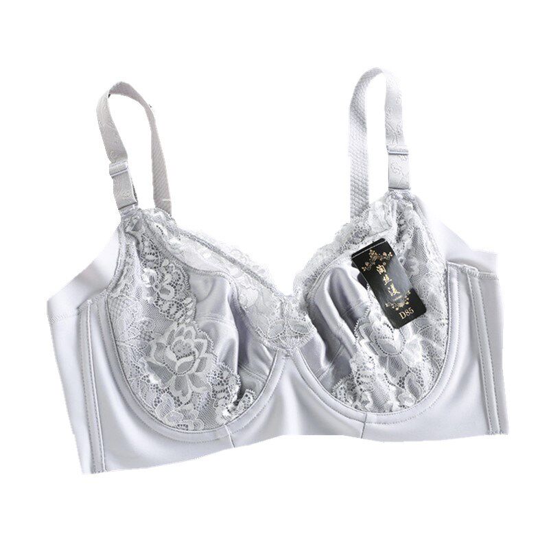 大码超薄款无海绵内衣女大胸显小聚拢侧收光面无痕胖mm全罩杯文胸