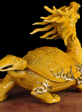 彩铜龙龟摆件招财家居玄关装饰品送长辈老人贺寿祝寿礼物商务礼品