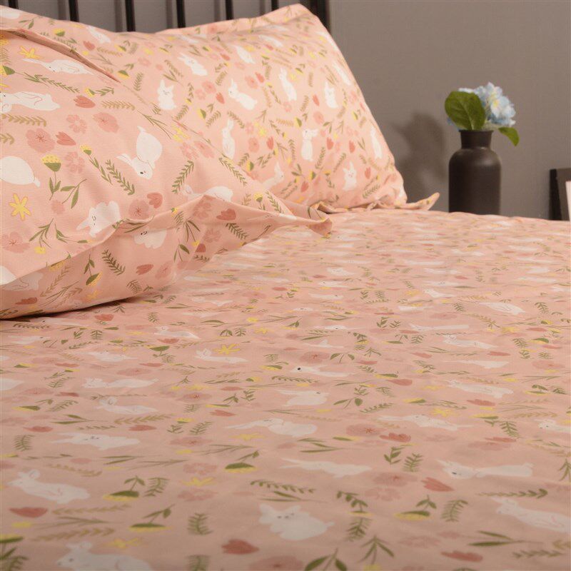 森系田园小碎花老粗布床单单件粉色可爱夏季睡单卡通小帆布软凉席