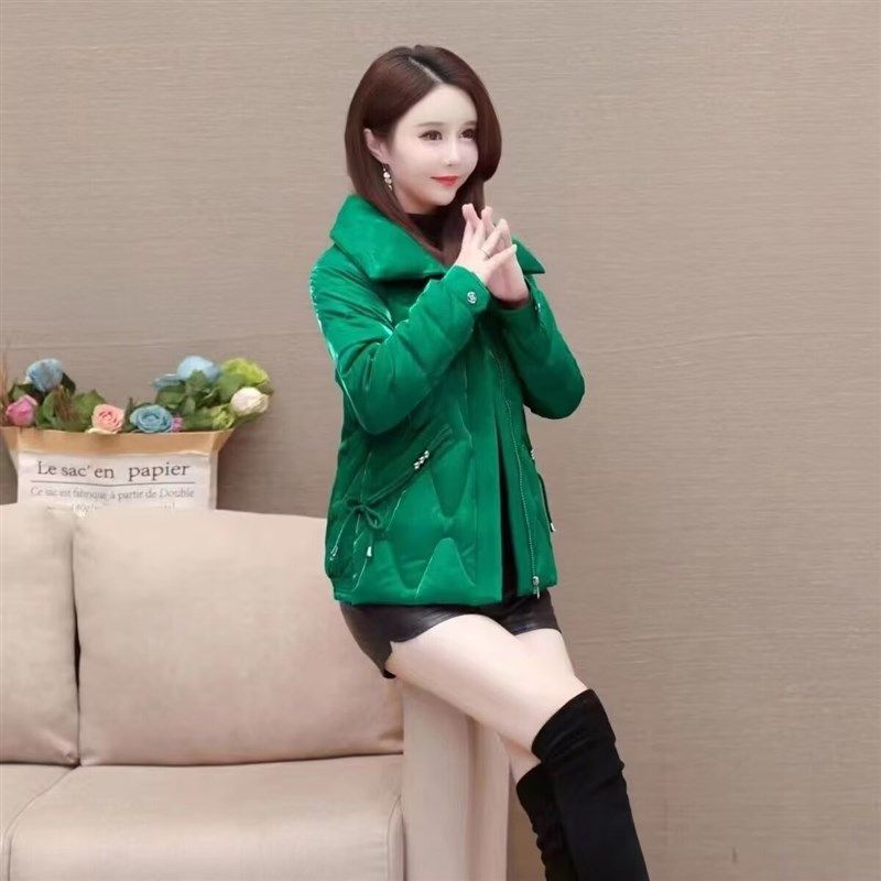 冬季棉衣女短款免洗亮面羽绒棉服时尚加厚保暖韩版U宽松小个子棉