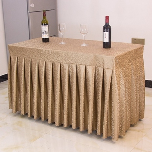 定制酒店会议桌布展会活动签到台裙桌罩冷餐M饮台布防水防油长方