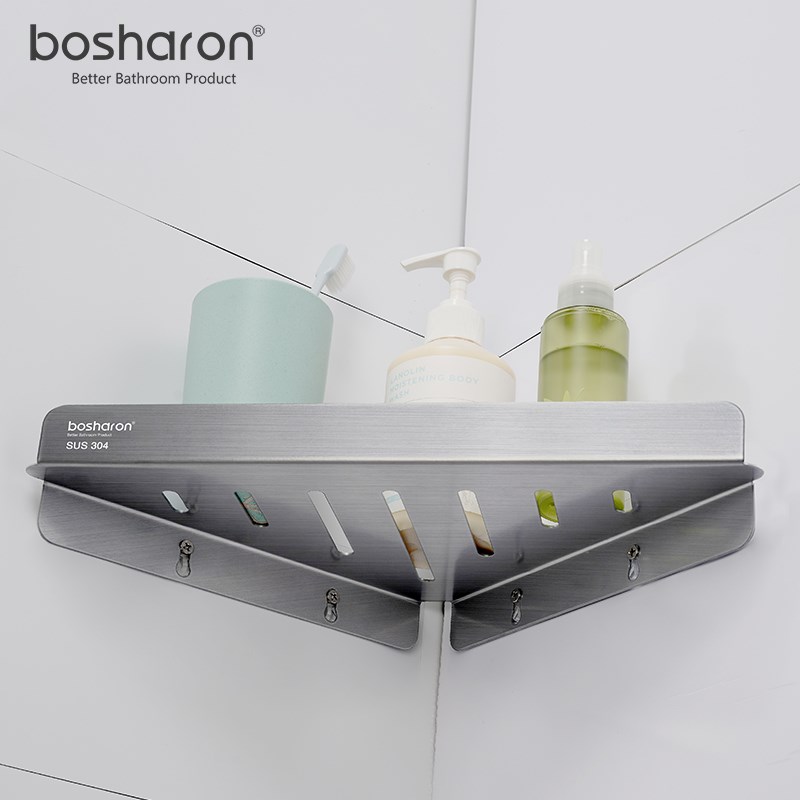 浴室卫生间三角置物架免打孔浴巾架壁挂式厕所架洗漱台墙上收纳架