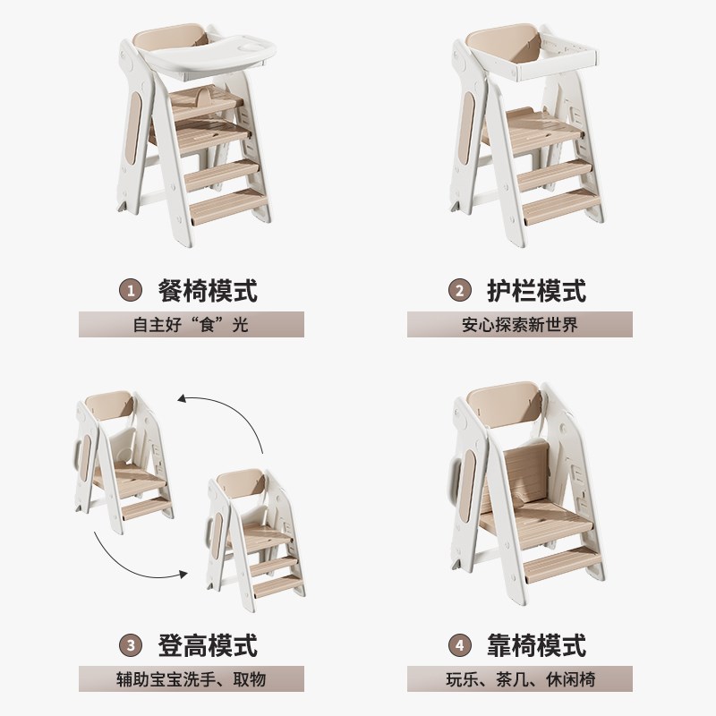 宝宝餐椅折叠成长椅婴儿家用吃饭高脚餐桌椅儿童踩脚椅脚凳洗漱台