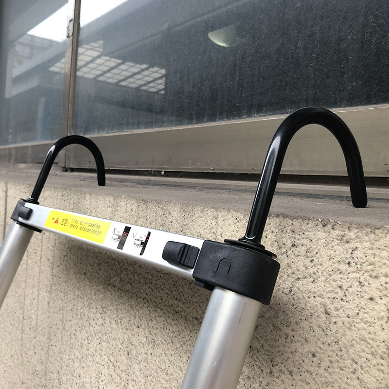 铝合金加厚伸缩梯子带勾梯阁楼梯升降梯工程梯铝梯单边直梯电信用