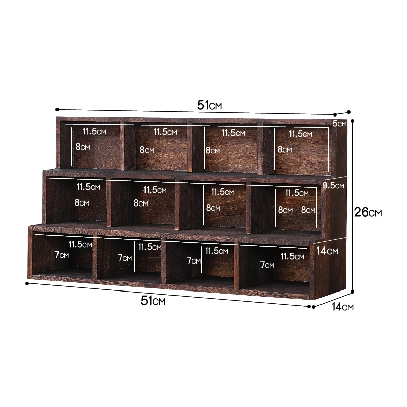 桌面实木收纳盒置物架博古架茶道零配茶具茶杯架茶托茶棚杯托杯垫