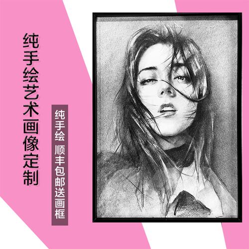 素描纯手绘画像彩铅画照片真人代画G定制人物头像肖像画铅笔画