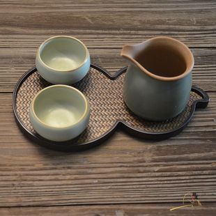 宋席 小茶托杯托托盘茶台茶席 壶承干泡台 葫芦竹茶盘干泡盘