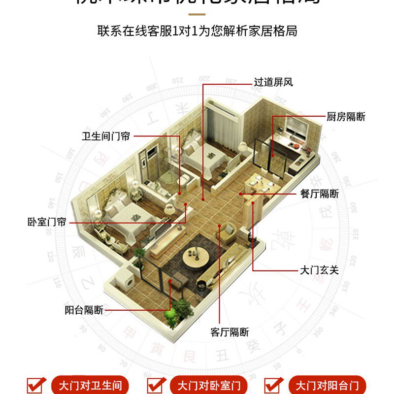 实木门帘全桃木葫芦珠帘隔断帘大门对卧室玄关客厅卫生间装饰挂帘