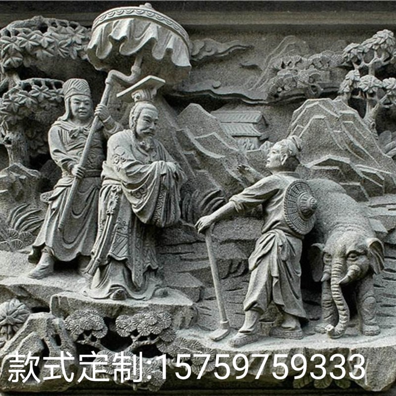 石雕二十四孝人物石材浮雕广场花岗岩雕刻24孝传统古代人物石浮雕