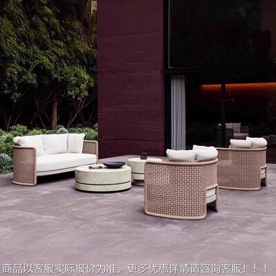 室外防休闲院藤编沙发庭花园露天别墅雨防晒民宿阳82059户台藤椅